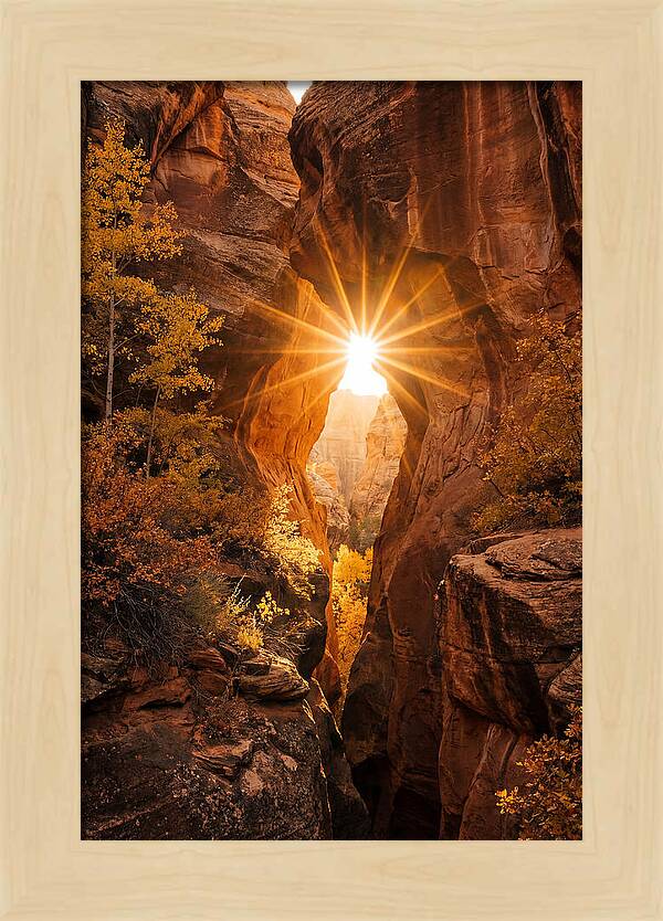 Sunlight Streaming Through Canyon