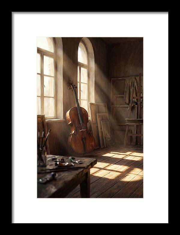 Sunlit Studio With Cello