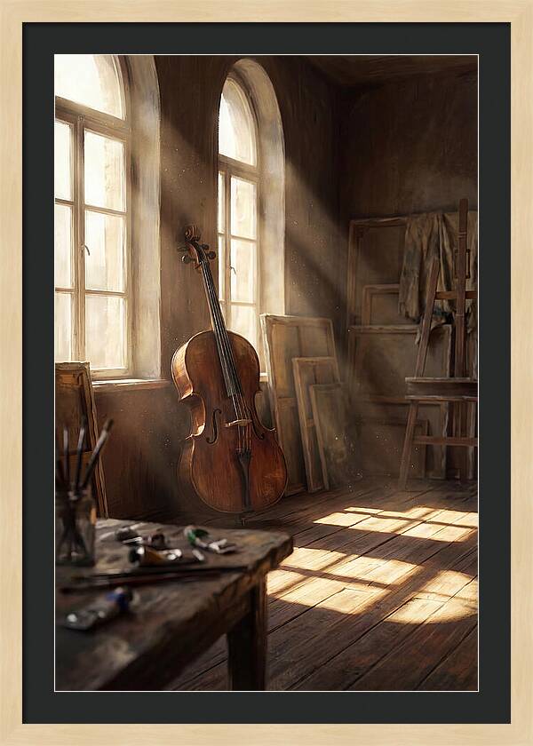Sunlit Studio With Cello