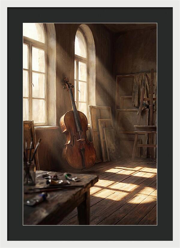 Sunlit Studio With Cello