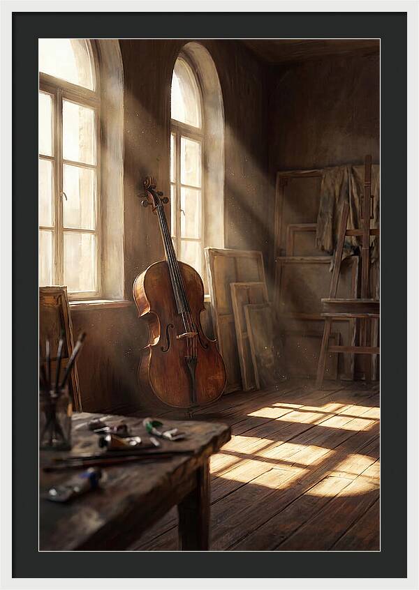 Sunlit Studio With Cello