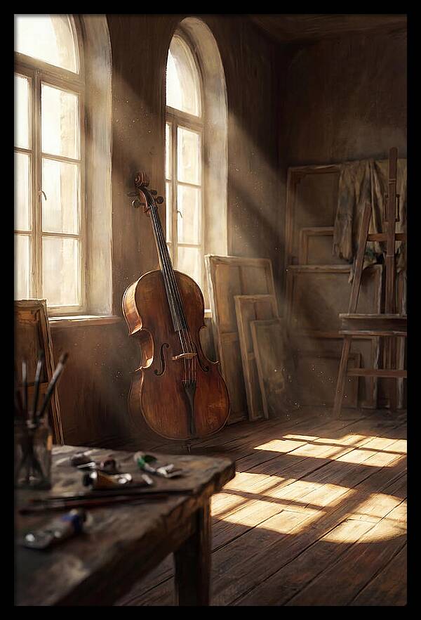 Sunlit Studio With Cello