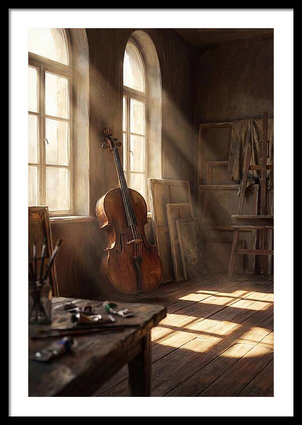 Sunlit Studio With Cello