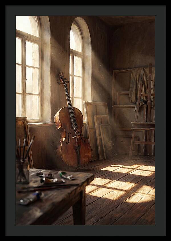 Sunlit Studio With Cello