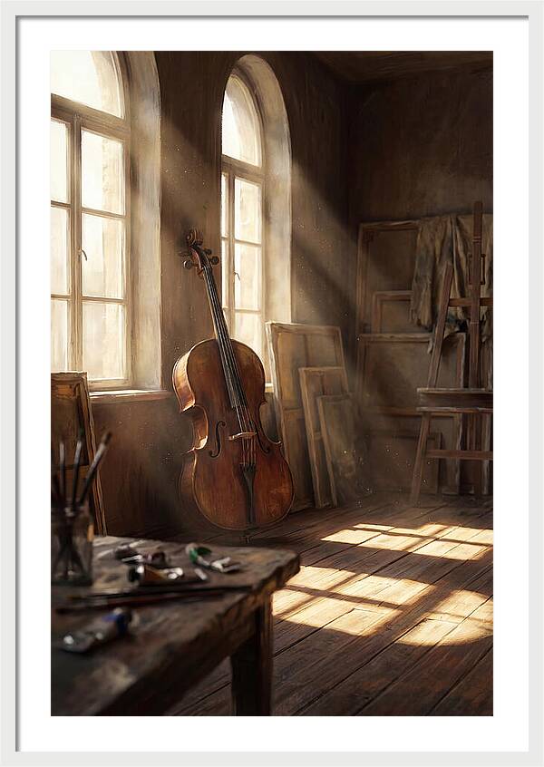 Sunlit Studio With Cello