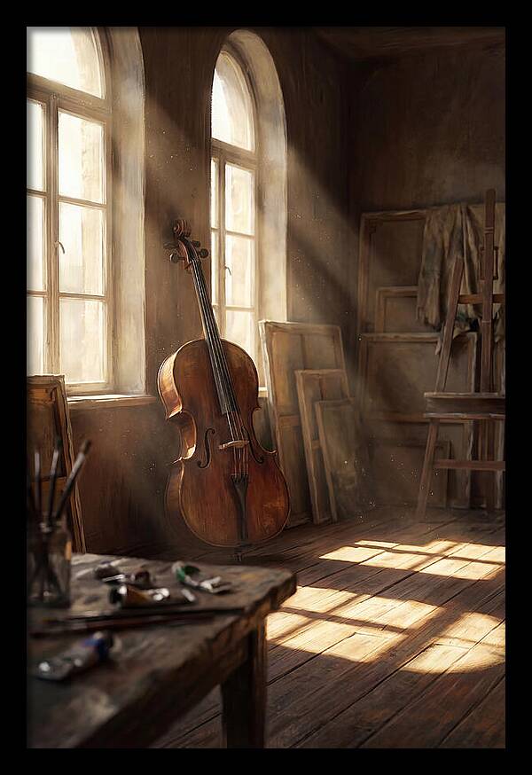 Sunlit Studio With Cello