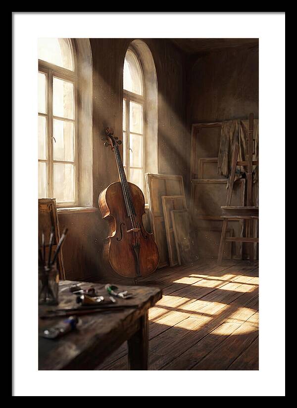 Sunlit Studio With Cello