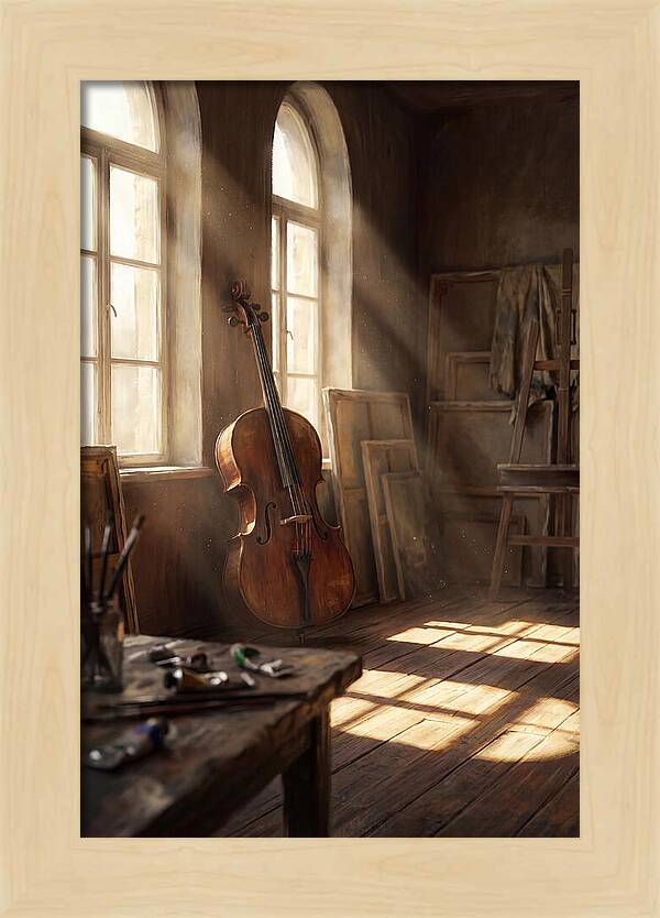 Sunlit Studio With Cello