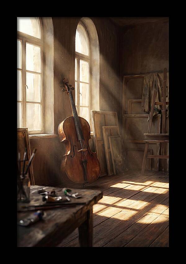 Sunlit Studio With Cello
