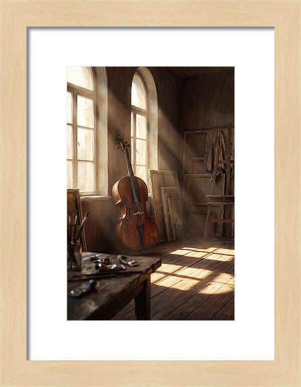 Sunlit Studio With Cello