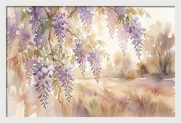 Sunlit Wisteria Cascade