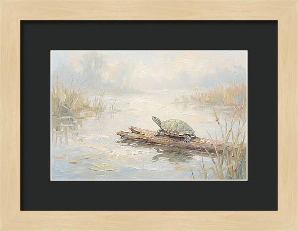 Sunning Turtle On A Log