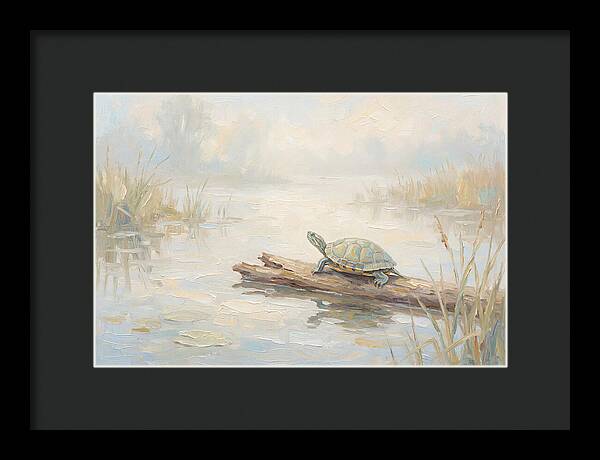 Sunning Turtle On A Log