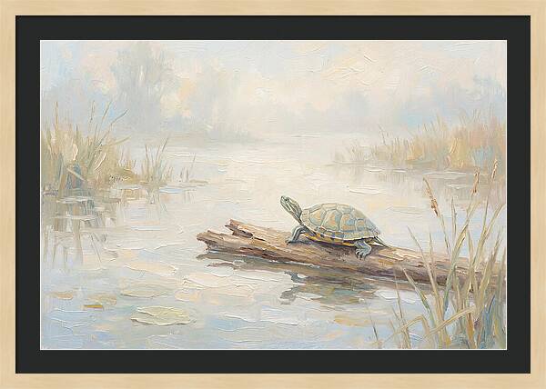Sunning Turtle On A Log