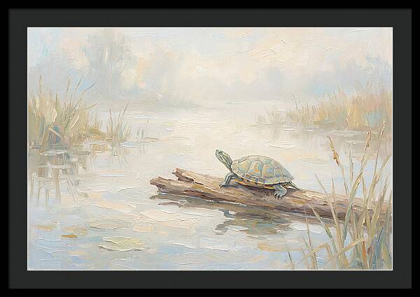 Sunning Turtle On A Log