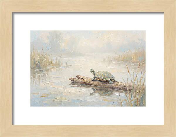 Sunning Turtle On A Log