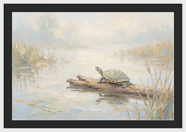 Sunning Turtle On A Log