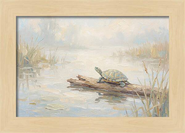 Sunning Turtle On A Log