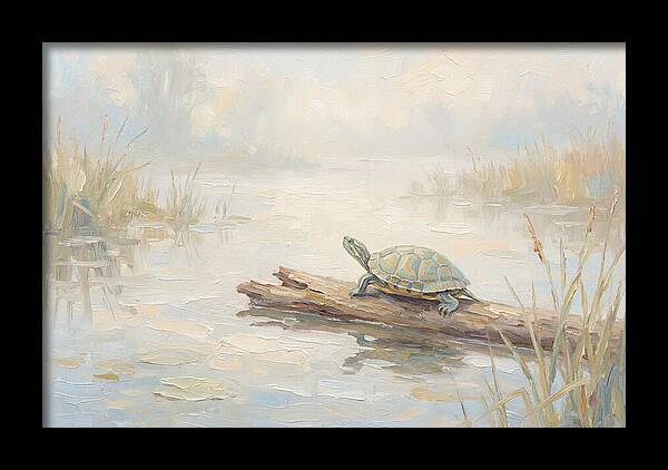 Sunning Turtle On A Log