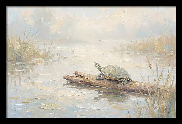 Sunning Turtle On A Log