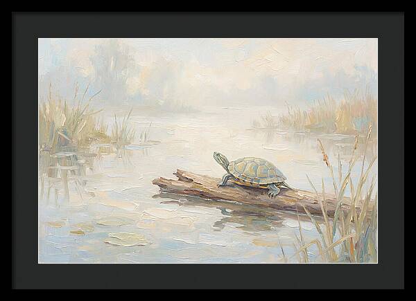 Sunning Turtle On A Log