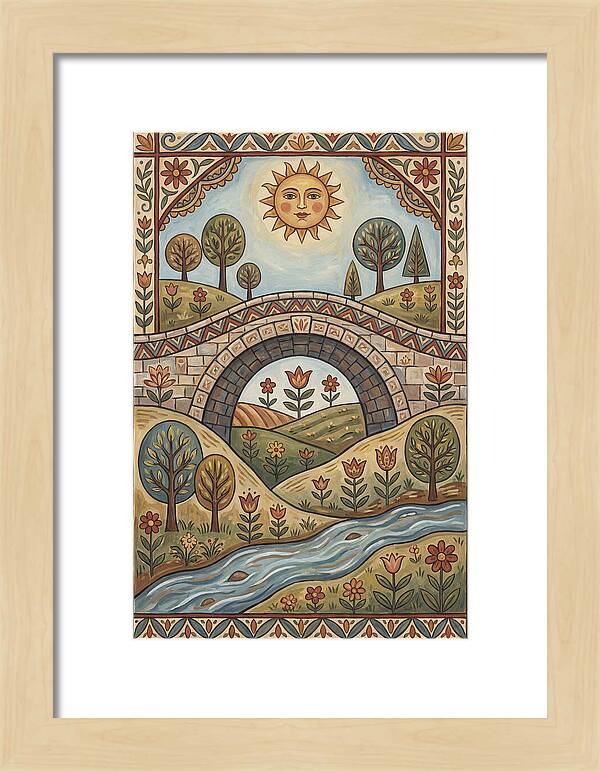 Sunny Bridge Over Flowing Stream