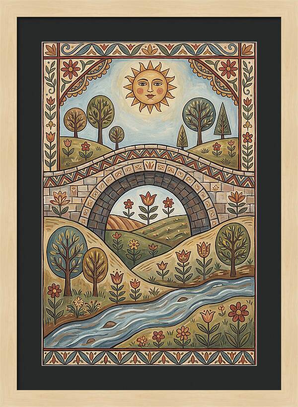 Sunny Bridge Over Flowing Stream