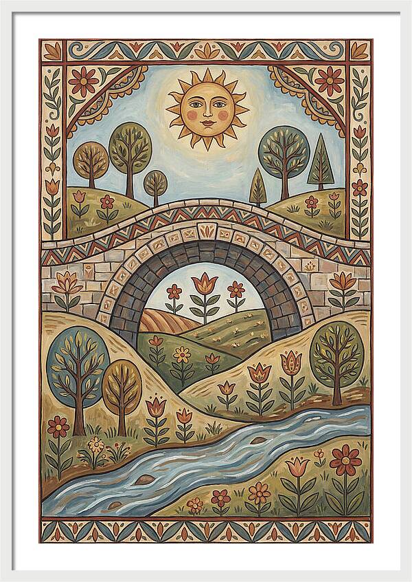 Sunny Bridge Over Flowing Stream
