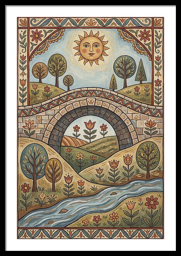 Sunny Bridge Over Flowing Stream