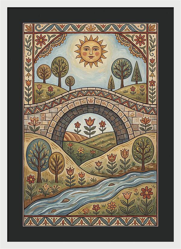 Sunny Bridge Over Flowing Stream