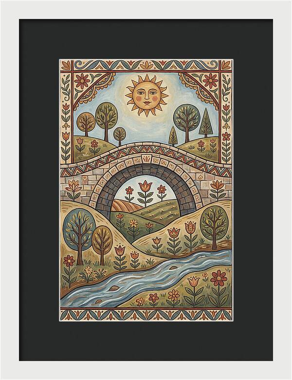 Sunny Bridge Over Flowing Stream