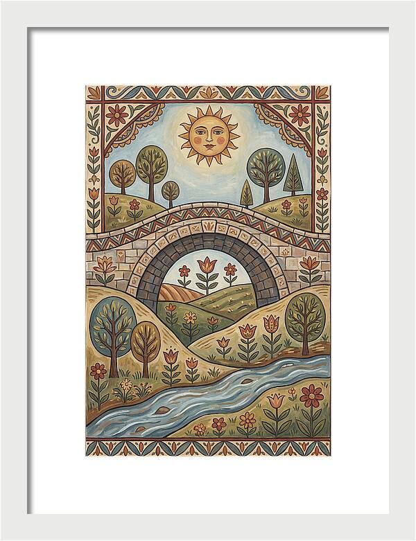 Sunny Bridge Over Flowing Stream
