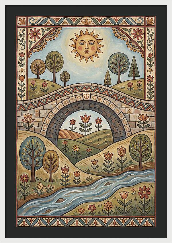 Sunny Bridge Over Flowing Stream