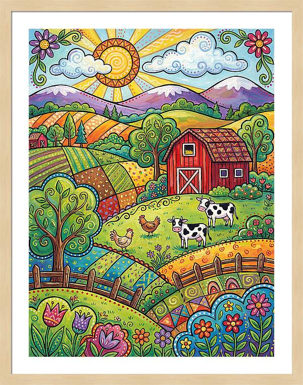Sunny Farm Landscape Delight