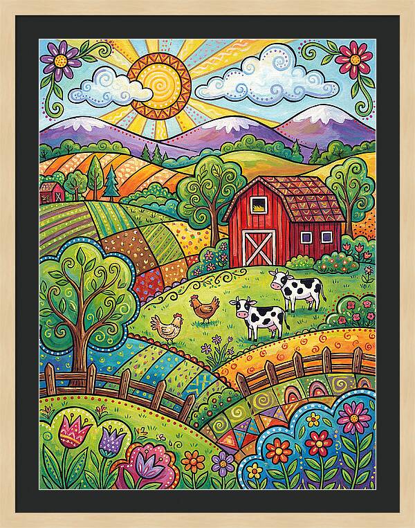 Sunny Farm Landscape Delight