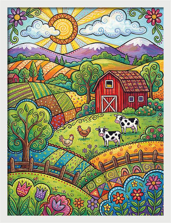Sunny Farm Landscape Delight