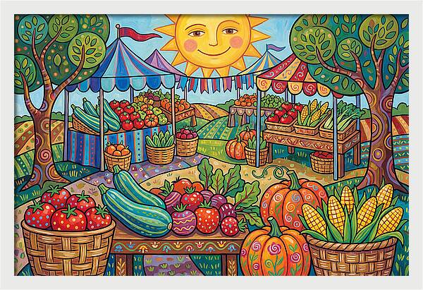 Sunny Farmers Market Scene