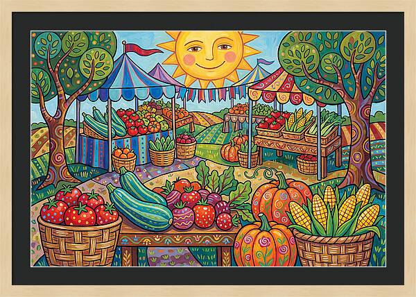 Sunny Farmers Market Scene