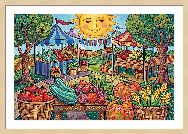 Sunny Farmers Market Scene