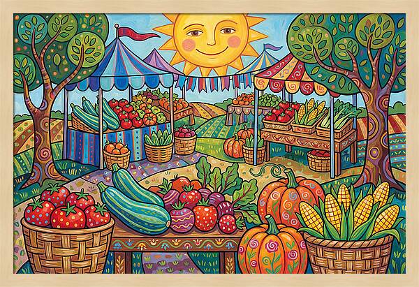 Sunny Farmers Market Scene