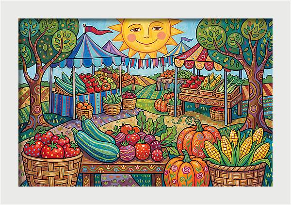 Sunny Farmers Market Scene