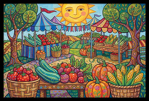 Sunny Farmers Market Scene