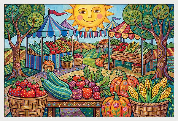 Sunny Farmers Market Scene