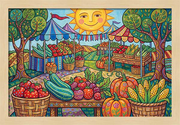 Sunny Farmers Market Scene