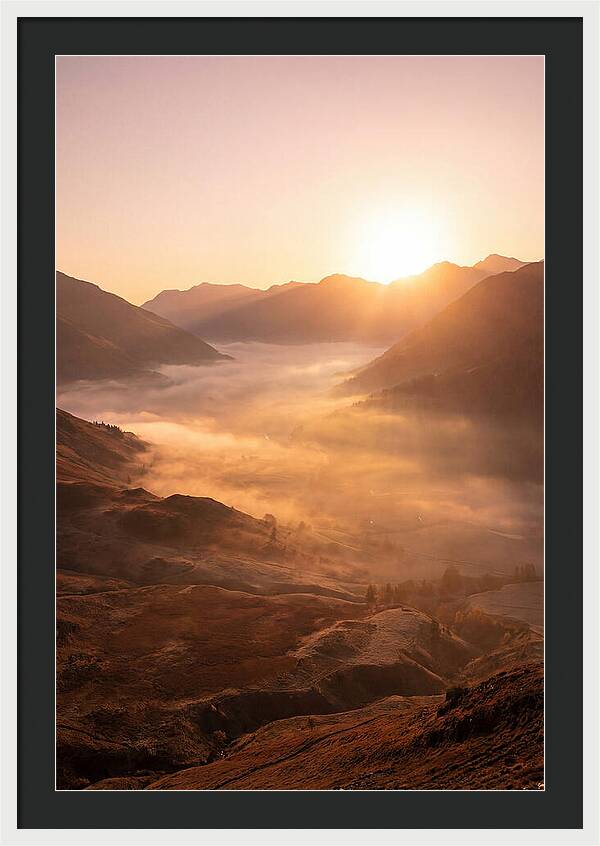 Sunrise Over Misty Mountain Valley