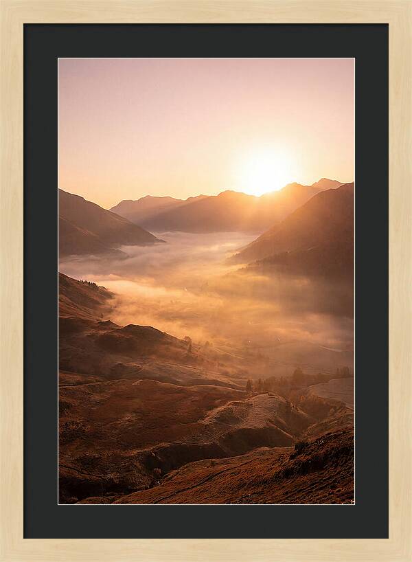 Sunrise Over Misty Mountain Valley
