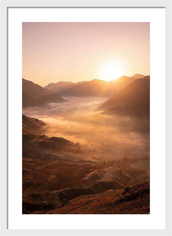 Sunrise Over Misty Mountain Valley