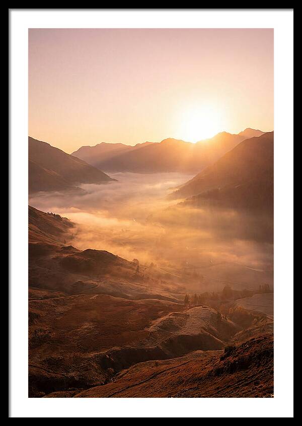 Sunrise Over Misty Mountain Valley