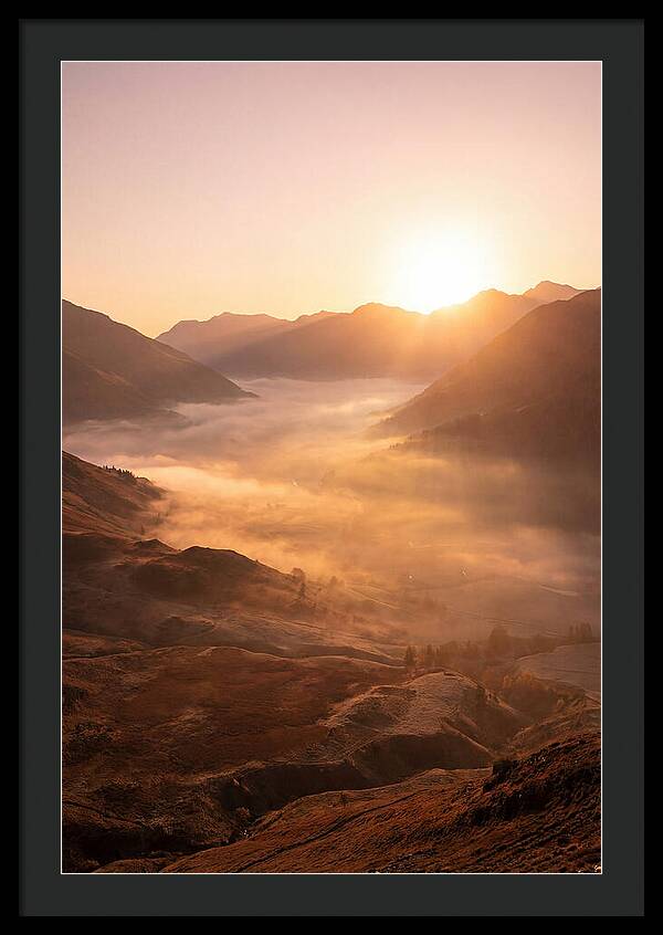 Sunrise Over Misty Mountain Valley