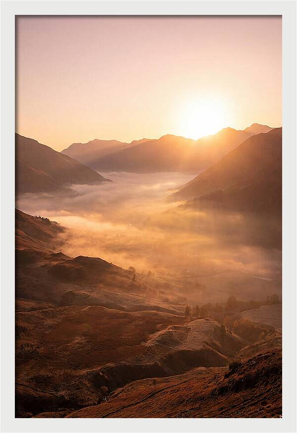 Sunrise Over Misty Mountain Valley